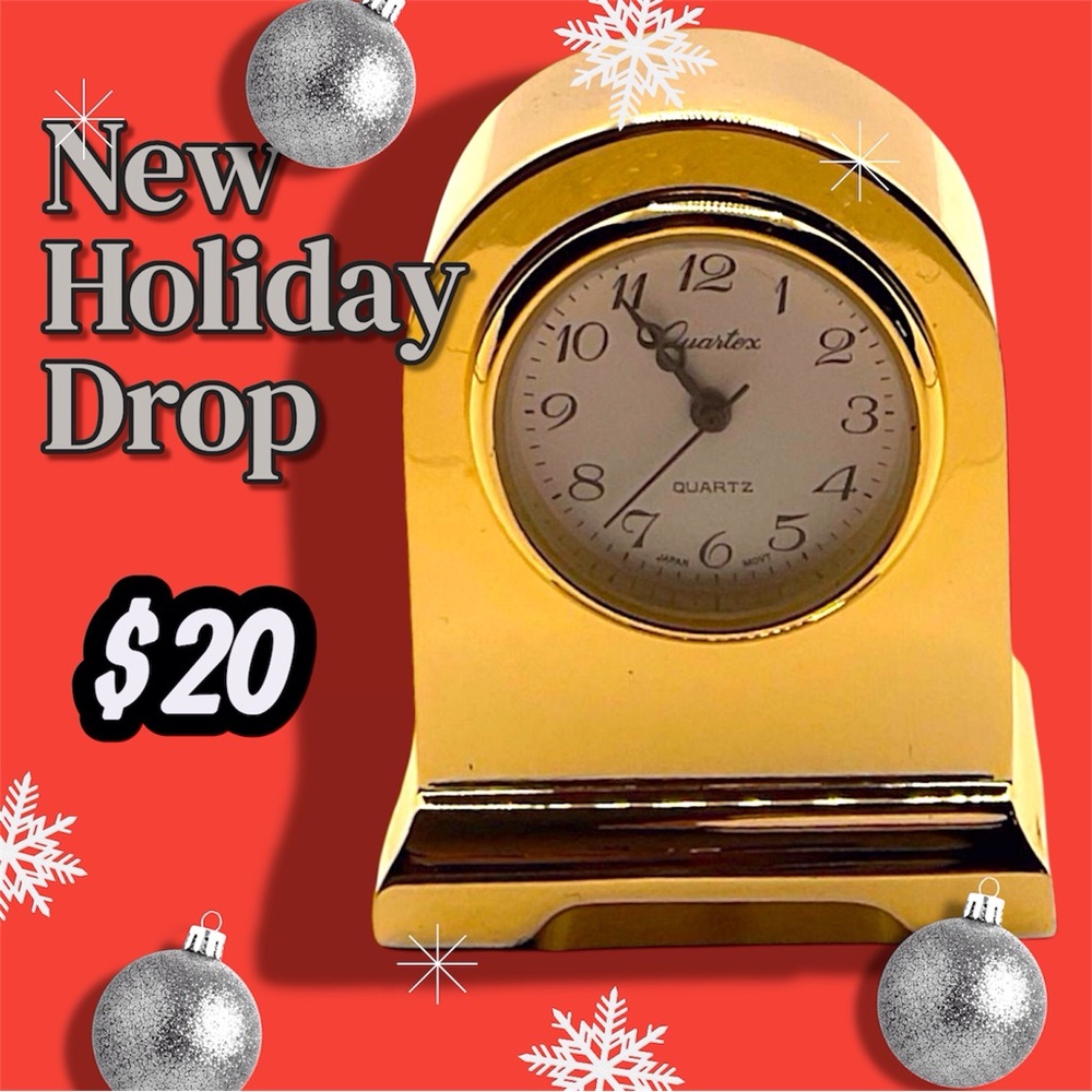 Luxurious Gold Quartz Mini Table Clock Vintage